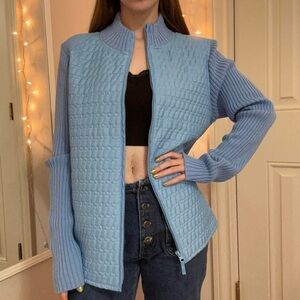 Light Blue Sweater Jacket